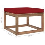 vidaXL Repose-pied de jardin avec coussin rouge bordeaux
