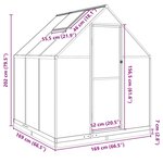vidaXL Serre avec cadre de base anthracite 169x169x202 cm aluminium