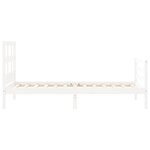 vidaXL Cadre de lit sans matelas blanc bois massif