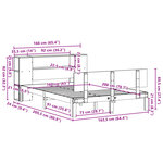 vidaXL Lit bibliothèque sans matelas 160x200 cm bois massif de pin