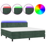 vidaXL Sommier à lattes de lit avec matelas LED Vert foncé 160x200 cm