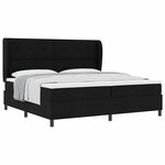 vidaXL Lit à ressorts avec matelas Noir 200 x 200 cm tissu