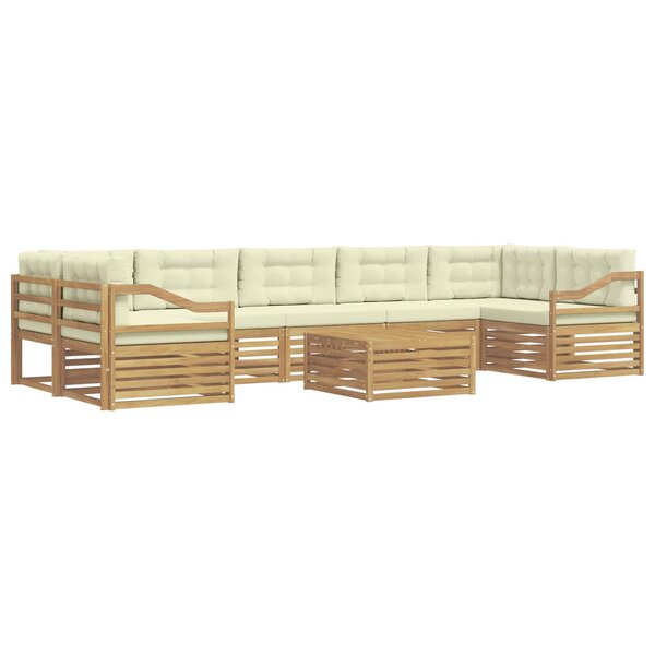 vidaXL Ensemble de canapés d'extérieur 8 pc Blanc et crème
