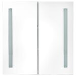 vidaXL Armoire de salle de bain à miroir LED Gris 62x14x60 cm