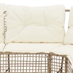 vidaXL Canapé de jardin et coussins et repose-pied en forme de L rotin
