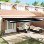 vidaXL Tissu de remplacement de store pour cadre 6x3 m noir