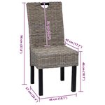 vidaXL Chaises à manger lot de 6 rotin Kubu bois de manguier