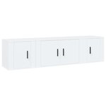 vidaXL Ensemble de meubles TV 3 Pièces Blanc Bois d'ingénierie
