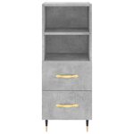 vidaXL Buffet haut Gris béton 34 5x34x180 cm Bois d'ingénierie