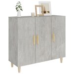 vidaXL Buffet gris béton 90x34x80 cm bois d'ingénierie