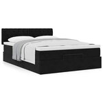 VidaXL Cadre de lit ottoman avec matelas noir 140x200 cm velours