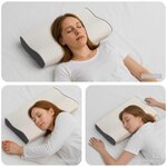 vidaXL Oreiller avec oreiller Blanc 60 x 34 x 11 cm Polyester