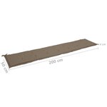 vidaXL Coussin de banc de jardin taupe 200x50x3 cm tissu oxford