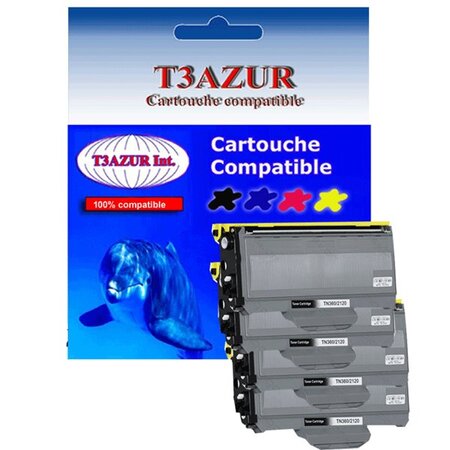 4 Toners compatibles  pour RICOH AFICIO SP1200, SP1200S, TN2120 - 2 600 pages - T3AZUR