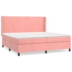 vidaXL Sommier à lattes de lit avec matelas Rose 200x200 cm Velours