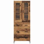 vidaXL Haut Armoire avec tiroir 2 Pièces Bois ancien Bois d'ingénierie
