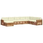 vidaXL Ensemble de canapés d'extérieur 8 Pièces Naturel et Crème