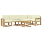 vidaXL Ensemble de canapés d'extérieur 7 pc Blanc et crème Polyester