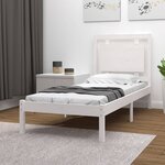 vidaXL Cadre de lit sans matelas blanc 75x190 cm bois massif