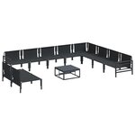 vidaXL Ensemble de canapé de jardin 11 Pièces Anthracite Acier