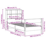 vidaXL Lit bibliothèque sans matelas cire marron 100x200 cm pin massif