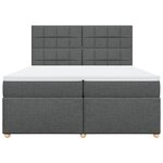 vidaXL Sommier à lattes de lit avec matelas Gris foncé 200x200cm Tissu