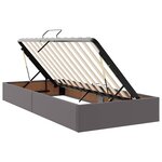 vidaXL Lit de Rangement avec matelas Gris 90 x 200 cm Cuir synthétique