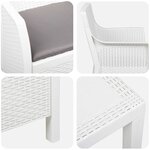 vidaXL Ensemble salon avec coussin 3 Pièces Blanc PP