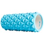 Pure2improve rouleau de yoga 33x14 cm bleu et blanc