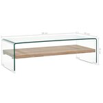 vidaXL Table basse Clair 98x45x31 cm Verre trempé