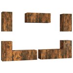 vidaXL Ensemble de meubles TV 7 Pièces Chêne fumé Bois d'ingénierie