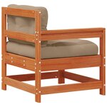 vidaXL 2 Pièce Canapé d'angle de jardin Bois de pin massif Brun cire