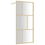 vidaXL Paroi de douche avec verre ESG transparent doré 80x195 cm