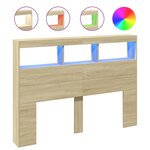 vidaXL Armoire tête de lit avec LED chêne sonoma 140x17x102 cm