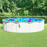 vidaXL Piscine ronde avec parois en acier 550x120 cm Blanc