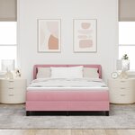 Lit Box Spring vidaXL avec Matelas Rose 140x200 cm Velours