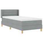 vidaXL Lit à ressorts gris clair avec matelas  100 x 200 cm  en tissu