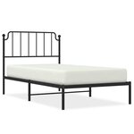 vidaXL Cadre de lit métal sans matelas avec tête de lit noir 100x190cm
