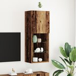 Meuble TV vidaXL avec lumières LED en vieux bois 40 5x30x102 cm