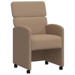 vidaXL Chaises de Salle à Manger avec Roues 2 Pièces Cappuccino