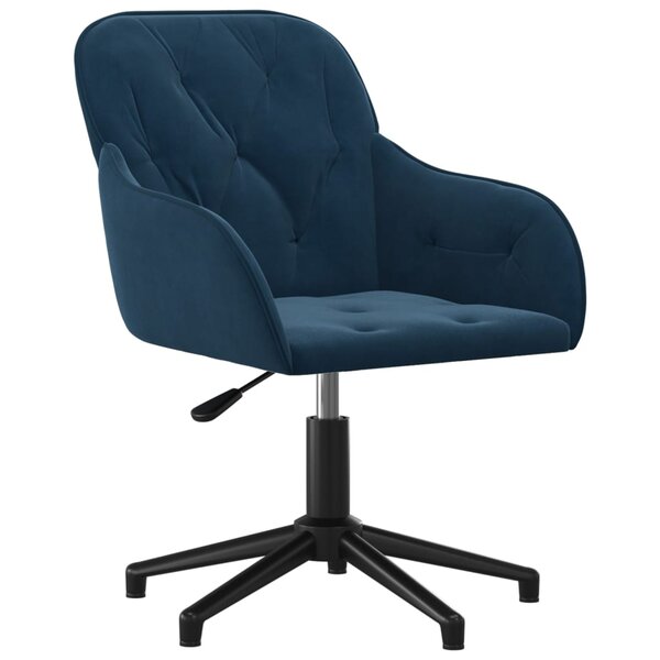 vidaXL Chaise pivotante de bureau Bleu Velours