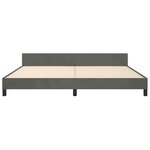 vidaXL Cadre de lit avec tête de lit Gris foncé 200x200 cm Velours