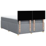 vidaXL Sommier à lattes de lit avec matelas Gris clair 160x200cm Tissu