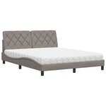 vidaXL Lit avec matelas taupe 160x200 cm tissu