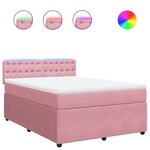 vidaXL Sommier à lattes de lit avec matelas Rose 140x190 cm Velours