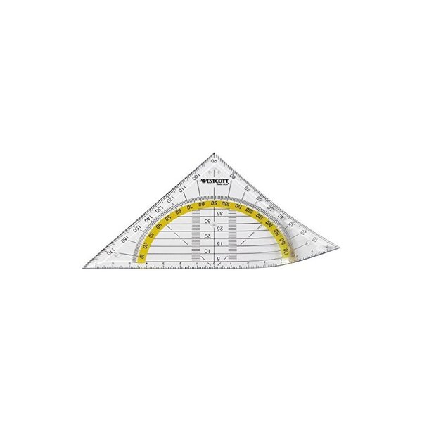 WESTCOTT Equerre géométrique, hypothénuse: 140 mm, souple