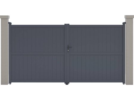 Portail aluminium "Maurice" - 349.5 x 180.9 cm - Gris