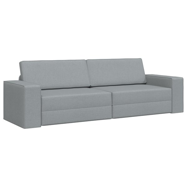 vidaXL Canapé Lit de Sol 2-en-1 Gris Clair 245x150x60.5 cm Tissu