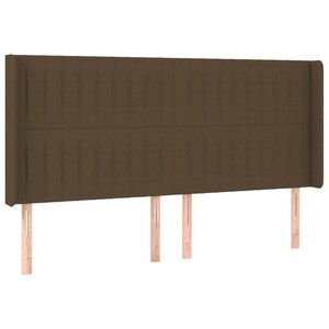 vidaXL Tête de lit avec oreilles Marron foncé 183x16x118/128 cm Tissu