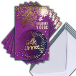 LOT 5 Cartes Meilleurs Vœux + 5 Enveloppes 14x9cm